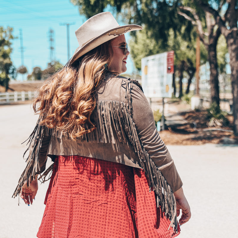 Faux Suede Fringe Jacket