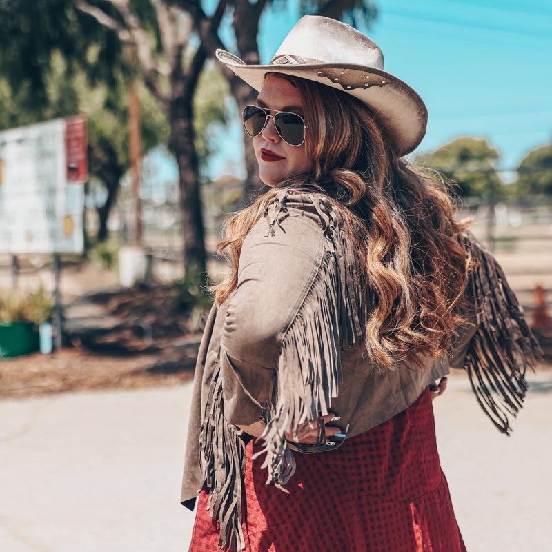 Faux Suede Fringe Jacket